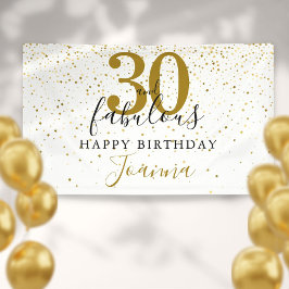 30 und fabelhafte Geburtstag Elegant Gold und Schw Banner