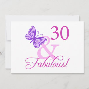 30 und fabelhafte Geburtstagsgeschenke (Pflaume) Karte