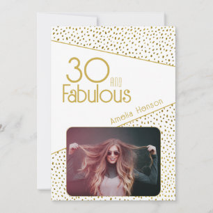 30 und fabelhafte Gold Glitzer Foto 30. Geburtstag Karte