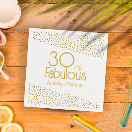 30 und fabelhafter Gold Glitzer 30. Geburtstag Serviette