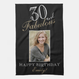 30 und fabelhaftes Elegant 30. Geburtstag Foto Geschirrtuch