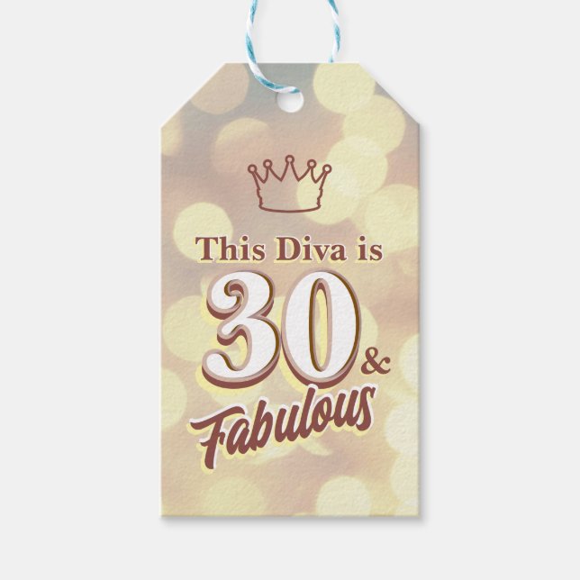 30 und Fabulous Geschenkanhänger (Vorderseite)