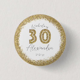 30 und fabulous Gold Gitter Personalisiert Button