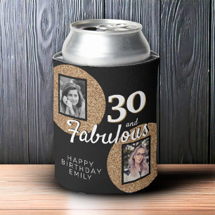 30 und fabulous Gold Glitzer 2 Foto 30. Geburtstag Dosenkühler