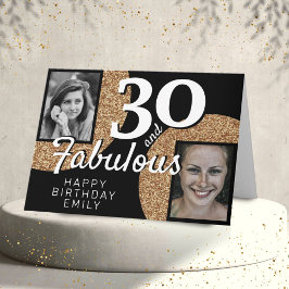 30 und fabulous Gold Glitzer 2 Foto 30. Geburtstag Karte