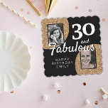 30 und fabulous Gold Glitzer 2 Foto 30. Geburtstag Untersetzer<br><div class="desc">30 und fabulous Gold Glitzer 2 Foto 30. Geburtstag Party Paper Untersetzer. Elegante Imitate Gold Glitzer auf einem schwarzen Hintergrund. Fügen Sie Ihre Fotos hinzu - Sie können ein altes und neues Foto verwenden. Geben Sie Ihren Namen und Ihr Alter ein.</div>