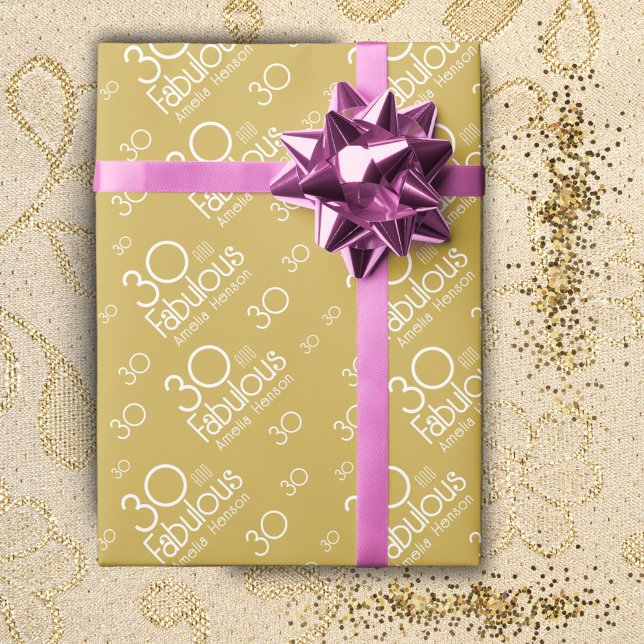 30 und Fabulous Modern 30. Geburtstag Geschenkpapier (Von Creator hochgeladen)