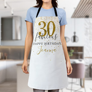 30 und Fantastisch 30. Geburtstag Gold und Schwarz Schürze
