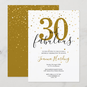 30 und Fantastisch Elegantes Gold und Schwarzes Ge Einladung