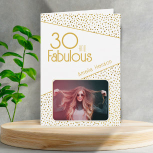 30 und Fantastisch Gold Glitter Foto 30. Geburtsta Karte