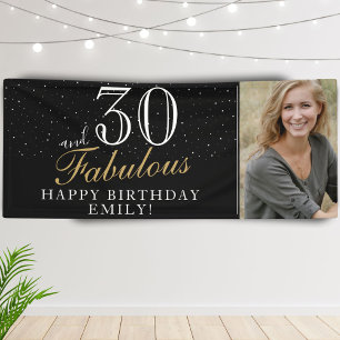 30 und Fantastisch Moderne schwarze 30. Geburtstag Banner