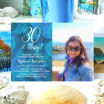 30 und Kokett Ocean Blue Foto Geburtstag Einladung<br><div class="desc">30 und Kokett Ocean Blue Foto Geburtstag Einladung Personalisieren Sie diese Ocean Blue Foto Geburtstagsfeier mit dem Namen und Foto der Person feiern einen ganz besonderen Tag in ihrem Leben. Ein 30. Geburtstag ist ein besonderer Meilenstein zum Feiern. Mark den Anlass, indem Sie ein Party planen und Einladungen an alle...</div>