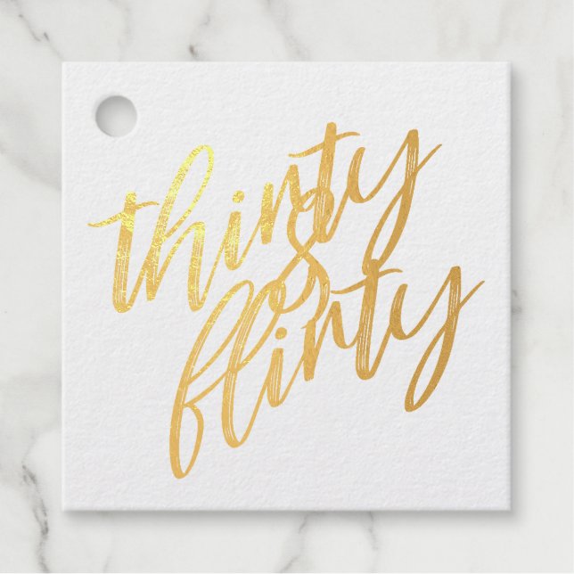 30 und Kokette Begleitheitsmarken Geschenkanhänger (Vorderseite)