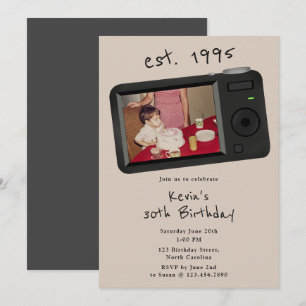 30. Vintage-Geburtstagsfoto 90er 1990er Einladung