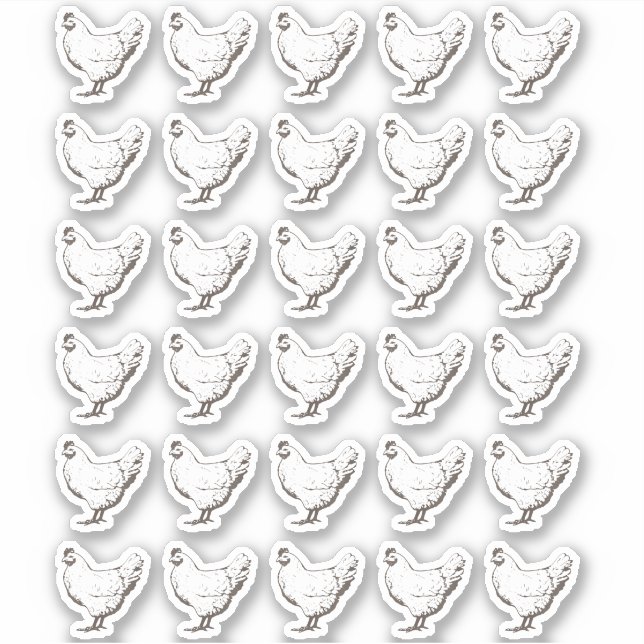 30 Vintage hennenklare, wasserdichte Etiketten (Vorderseite)