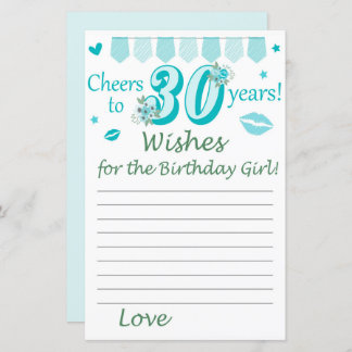30. Wünsche für das Geburtstagsmädchen