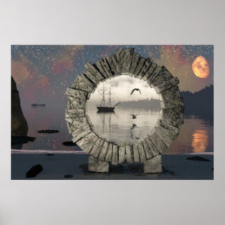 30" x 24" Papierposter mit "Portal in der Zeit" Bi Poster