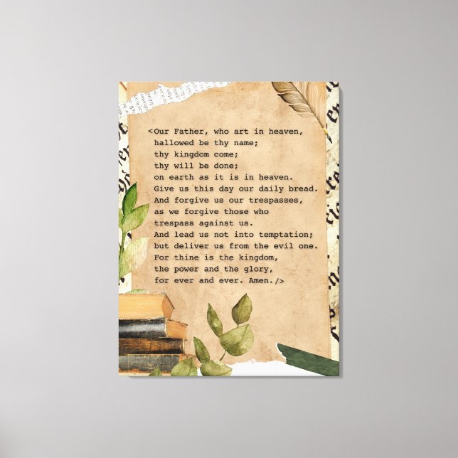 30 x 40 Leinwand drucken - Das Gebet des Herrn (Vorderseite)