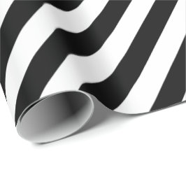 30 x 6 matte Schwarz-weiße Diagonalstreifen Geschenkpapier