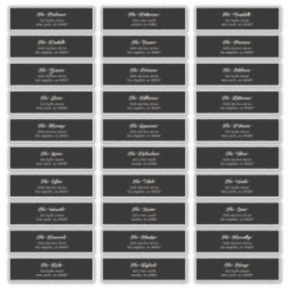 30 x persönliche Black Cream Guest Envelope-Adress Aufkleber