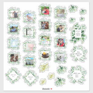 30 x WEDDING Journal Planner Greenery Foto Text Aufkleber