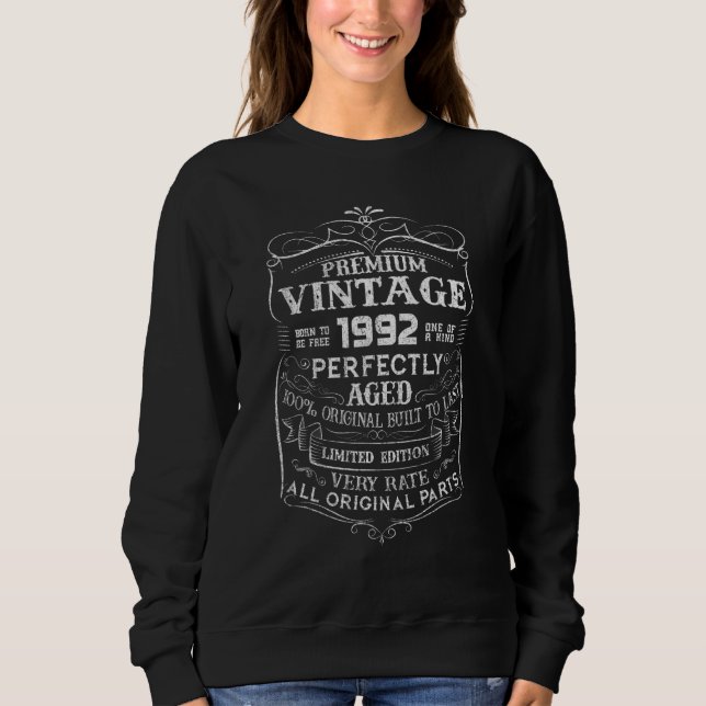 30 Year Old  Vintage 1992  30th Birthday Sweatshirt (Vorderseite)