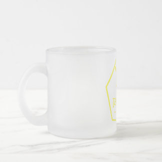 30cl frosted glass mug with our yellow bee logo mattglastasse