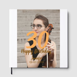30th birthday add name date year white photo gästebuch