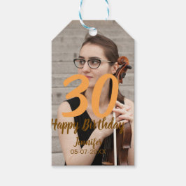 30th birthday add name date year white photo geschenkanhänger