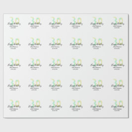 30th birthday bold letter pastel yellow black retr geschenkpapier