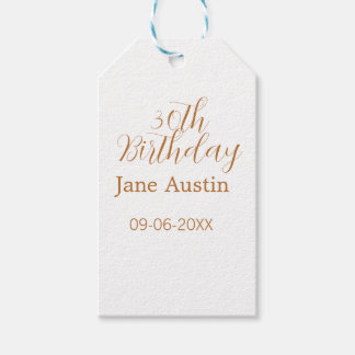 30th birthday copper brown simple stylish name dat geschenkanhänger