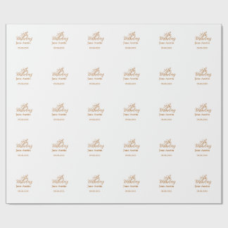 30th birthday copper brown simple stylish name dat geschenkpapier