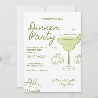 30th Birthday Dinner Party Custom Invitation Einladung