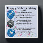 30th Birthday Fotoplatte<br><div class="desc">In Great personalised gift for a son on his 30th Birthday. This item can be personalised or just purchased as is</div>