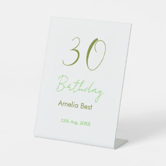 30TH BIRTHDAY GREEN NAME DATE BOLD RETRO PASTEL SI SOCKELSCHILD