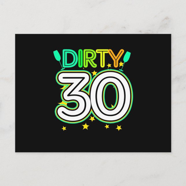 30th Birthday | Happy 30th Birthday Postkarte (Vorderseite)