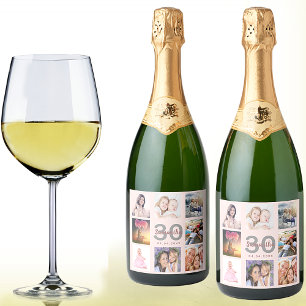 30th birthday party rose gold pink photo collage