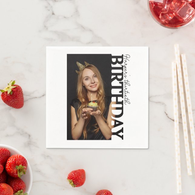 30th Birthday Photo college Party  Serviette (Beispiel)