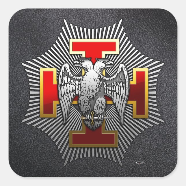 30th Degree: Knight Kadosh Quadratischer Aufkleber (Vorderseite)