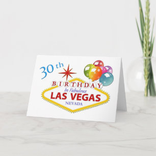 30th Las Vegas Birthday Card Standard (5" x 7") Karte