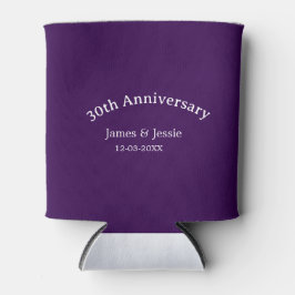 30th wedding anniversary name date purple simple  dosenkühler