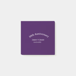 30th wedding anniversary name date purple simple  post-it klebezettel