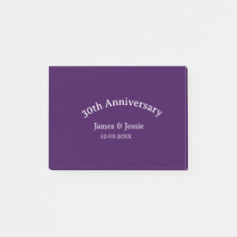 30th wedding anniversary name date purple simple  post-it klebezettel