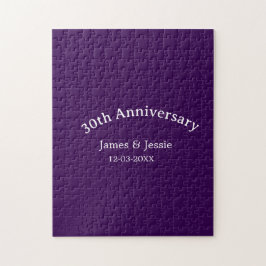 30th wedding anniversary name date purple simple  puzzle