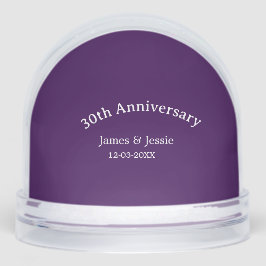 30th wedding anniversary name date purple simple  schneekugeln