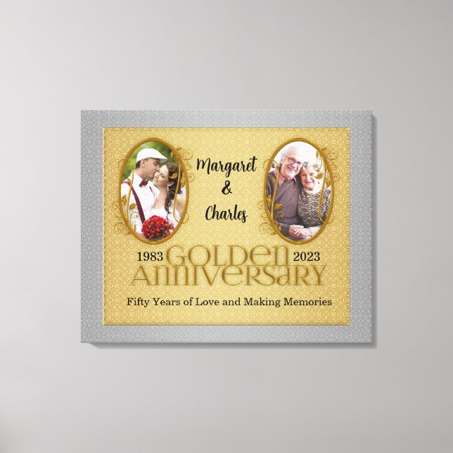 30x24 50th Golden Annivsersary Foto Collage Leinwanddruck (Vorderseite)