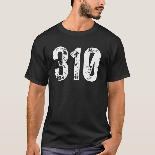 310 Area Code Los Angeles CA Mobiltelefonbereich T-Shirt (Vorderseite)