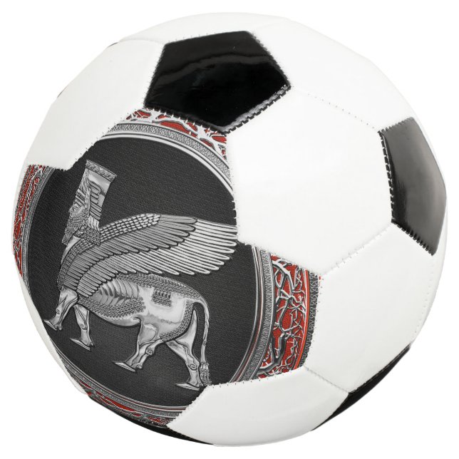 [310] Assyrian Winged Bull - Silver Lamassu Fußball (Dreiviertel)