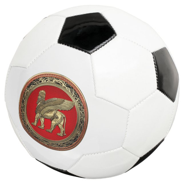 [310] Assyrian Winged Lion - Gold Lamassu Fußball (Dreiviertel)