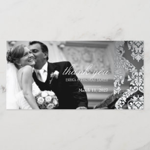 311 Alonnah Damask Silver Dankeskarte